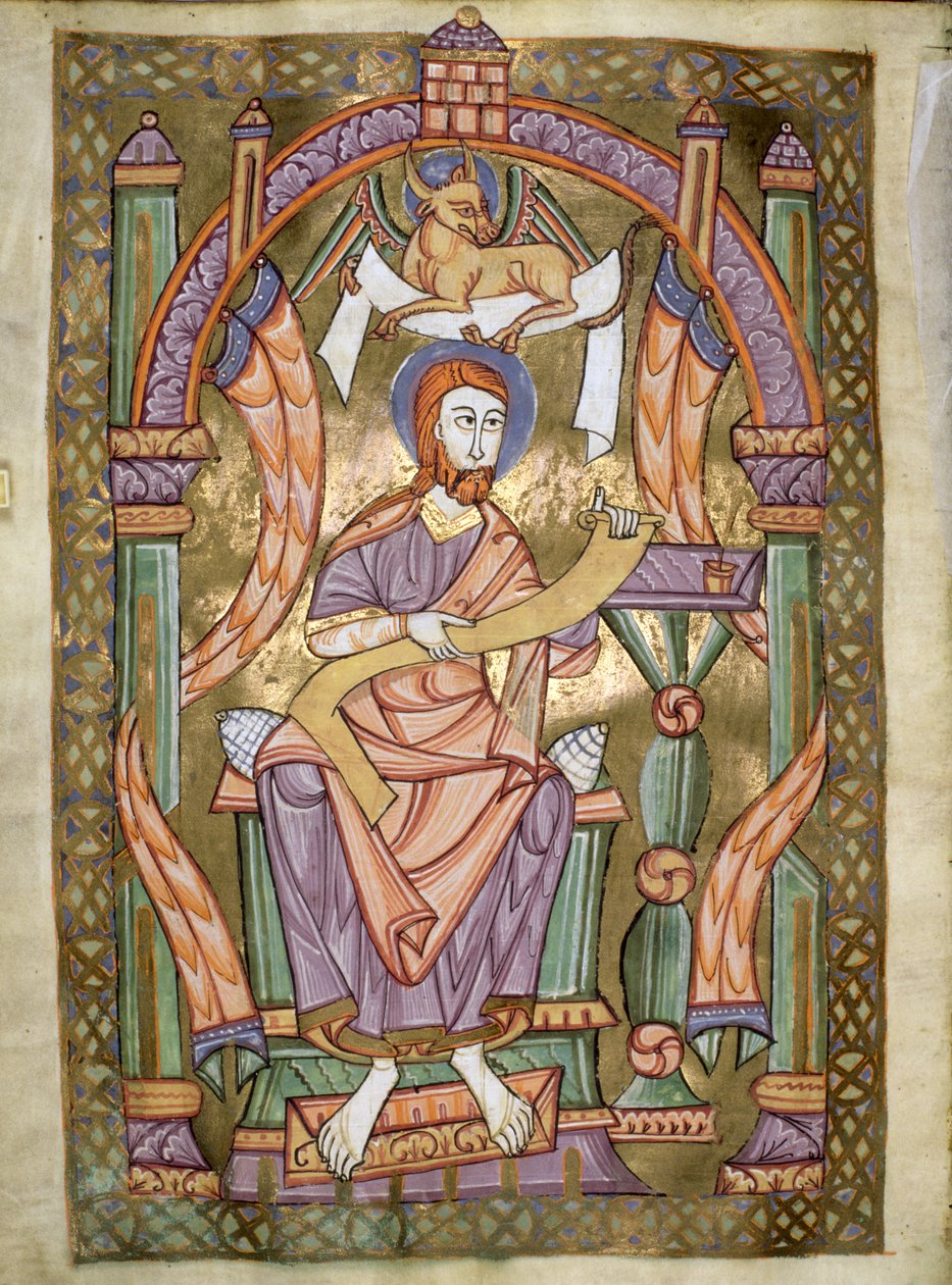 Ms Czart 1207 IV fol CXIXv Svatý evangelista Lukáš, z Evangeliáře katedrály v Płocku, asi 1075. od German School