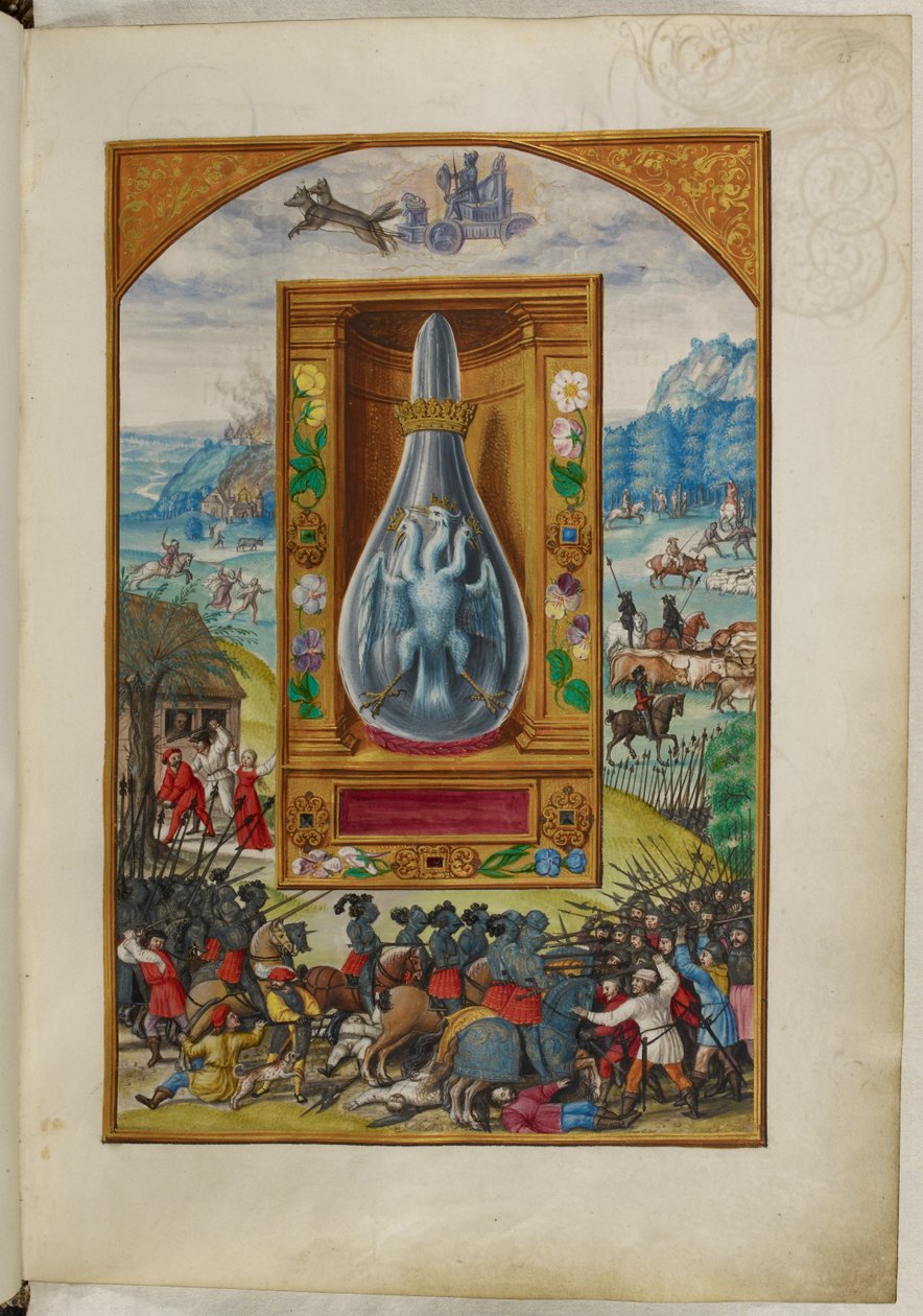 Paní Harley 3469, f.25 Tříhlavý pták v baňce, Čtvrté pojednání, z 