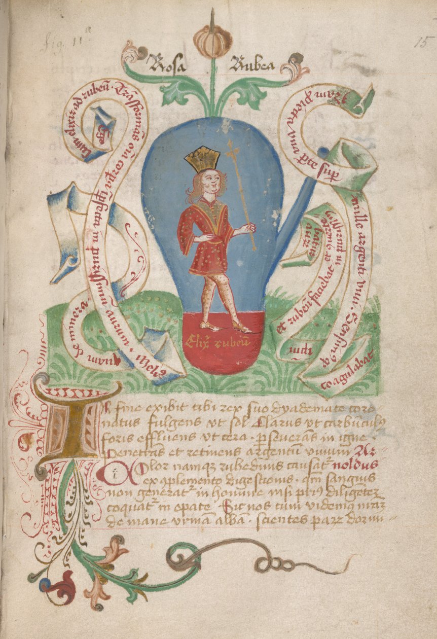 Paní Sloane 2560, f.15 z Alchymistických pojednání, konec 15. století (vellum) od German School