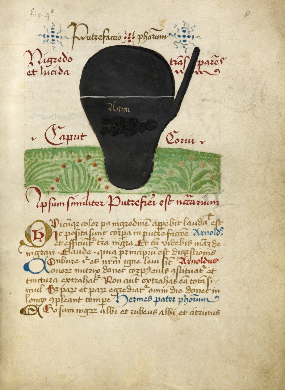 Paní Sloane 2560, f.8 z Alchymistických pojednání, konec 15. století (vellum) od German School