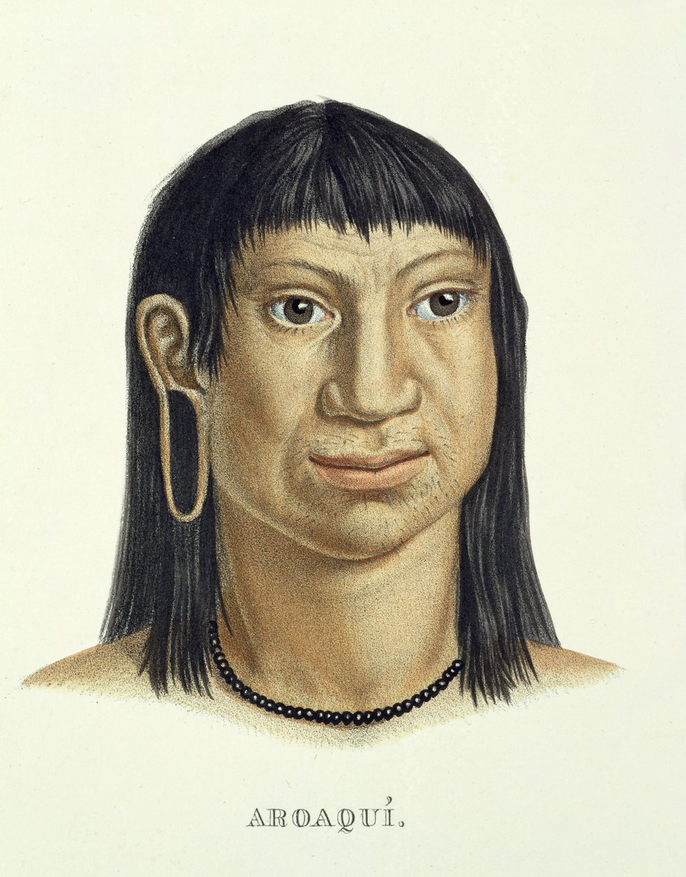Domorodý muž z kmene Aroaqui, z Atlasu cesty v Brazílii od Johanna Baptista von Spix (1781-1826) a Karla Friedricha Philippa Martiuse (1794-1868), vydáno kolem 1835-50 od German School
