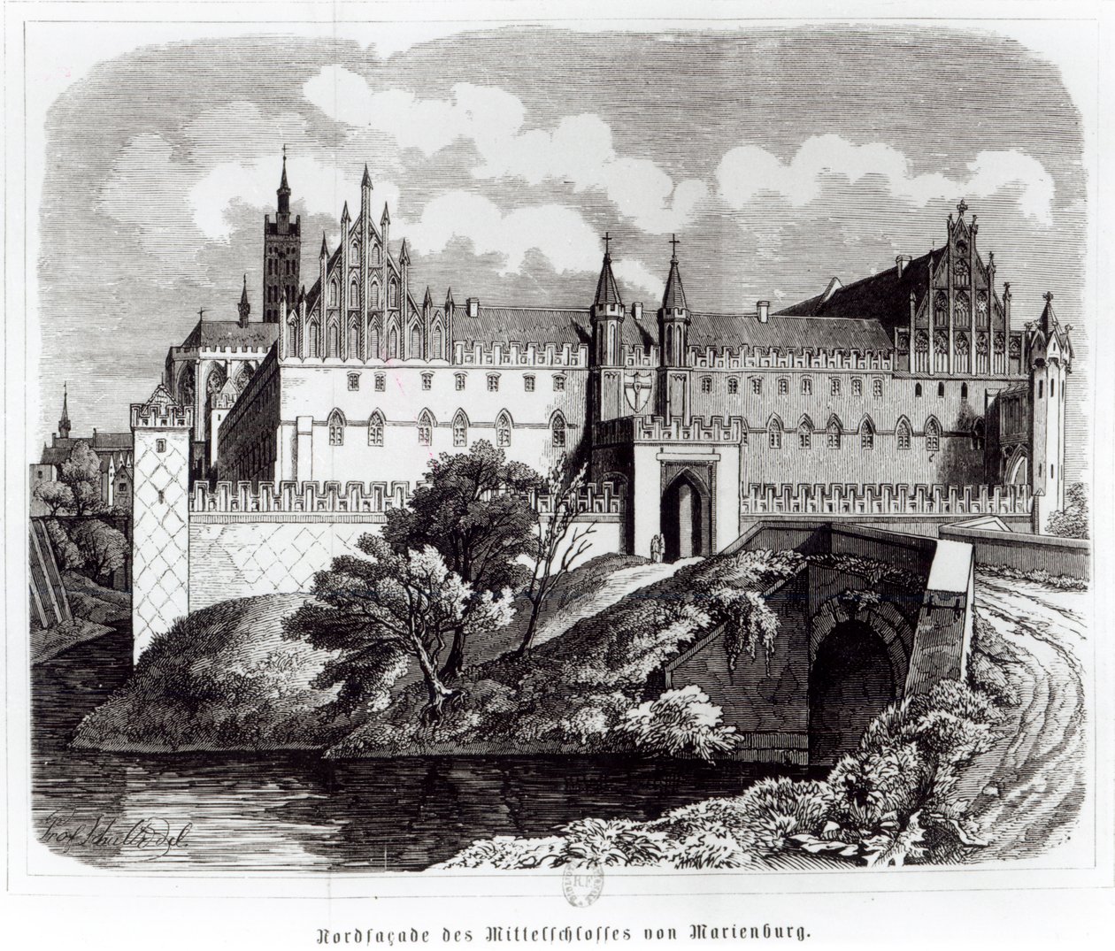 Severní průčelí hradu Marienburg od German School