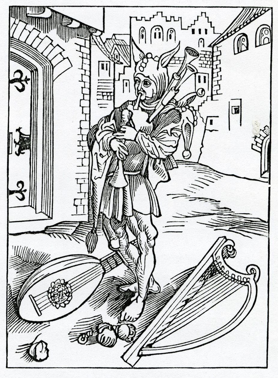 O netrpělivých bláznech, kteří se nedočkají opravy, ilustrace z anglického překladu Alexandra Barclaye „The Ship of Fools“, z vydání vydaného v roce 1874 od German School