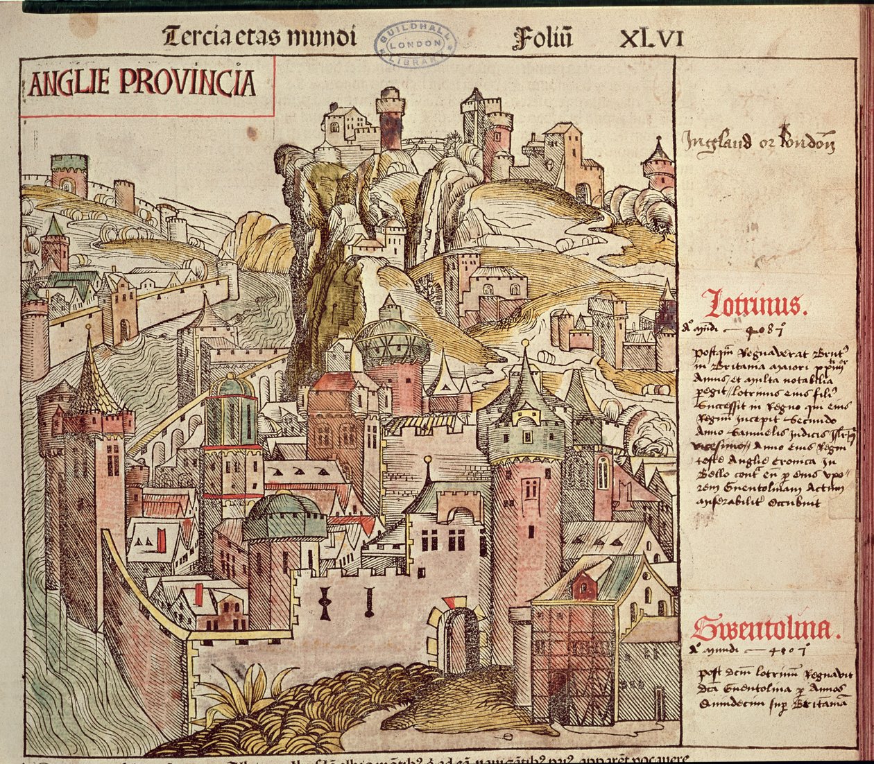 Starý Londýn, z Norimberské kroniky od Hartmanna Schedela (1440-1514) 1493 od German School