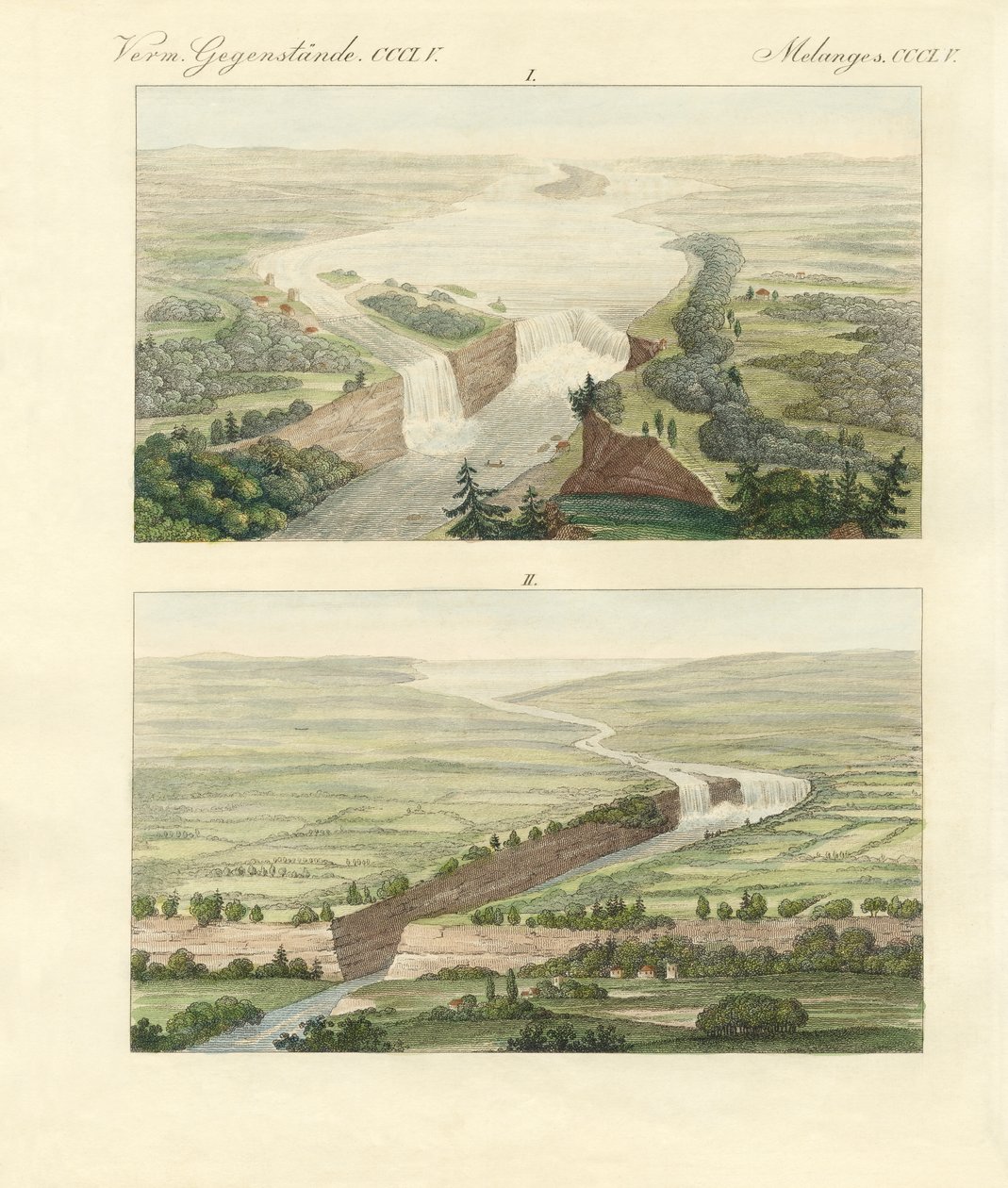 Nad Niagarskými vodopády a jejich prostředím (barevná rytina) od German School