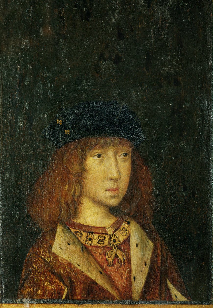 Philipp der Schoene, španělský král, 16 let ... (malba na dřevě) od German School