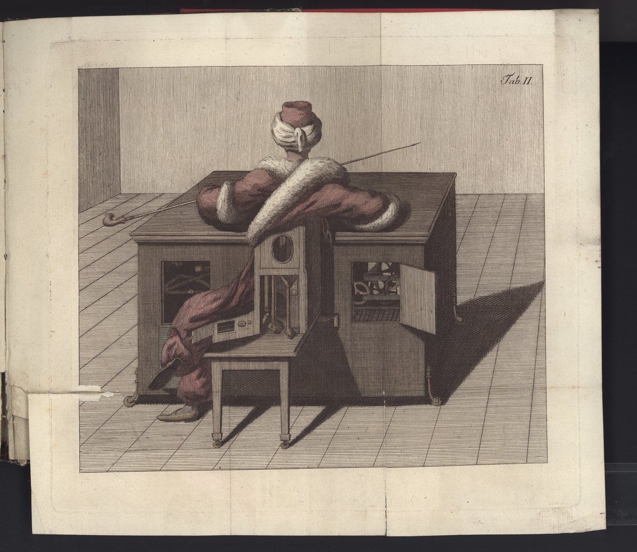 Talíř II od Uberu, šachista pana von Kempelena a jeho replika, Lipsko a Drážďany: Joh. Gottl. Breitkopf, 1789 od German School