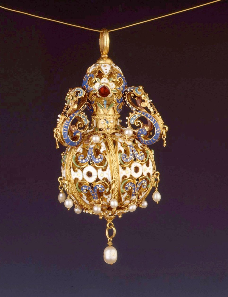 Pomander, cca 1600 (zlato & cloisonne smalt) od German School
