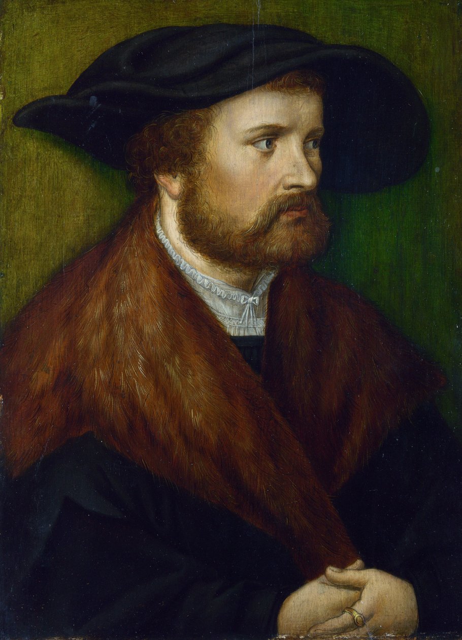 ""Portrait Of A Man"" Anonymní obraz z jižního Německa, cca 1530 Londýnská národní galerie od German School