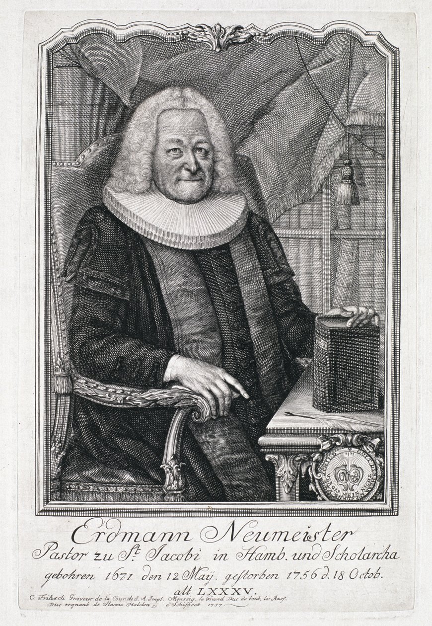 Portrét Erdmanna Neumeistera (1671-1756) od German School