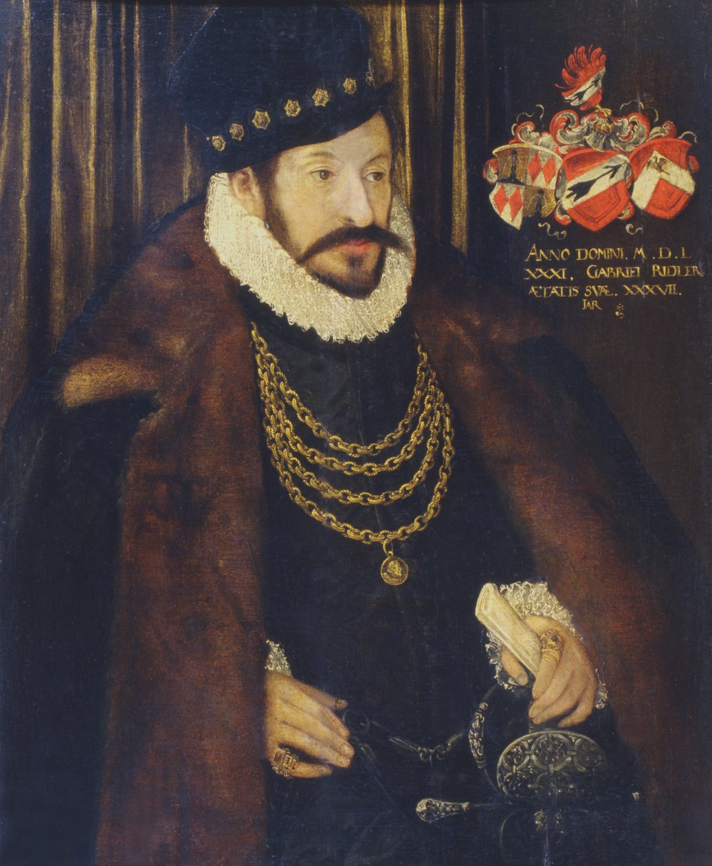 Portrét Gabriela Ridlera, 1581 od German School