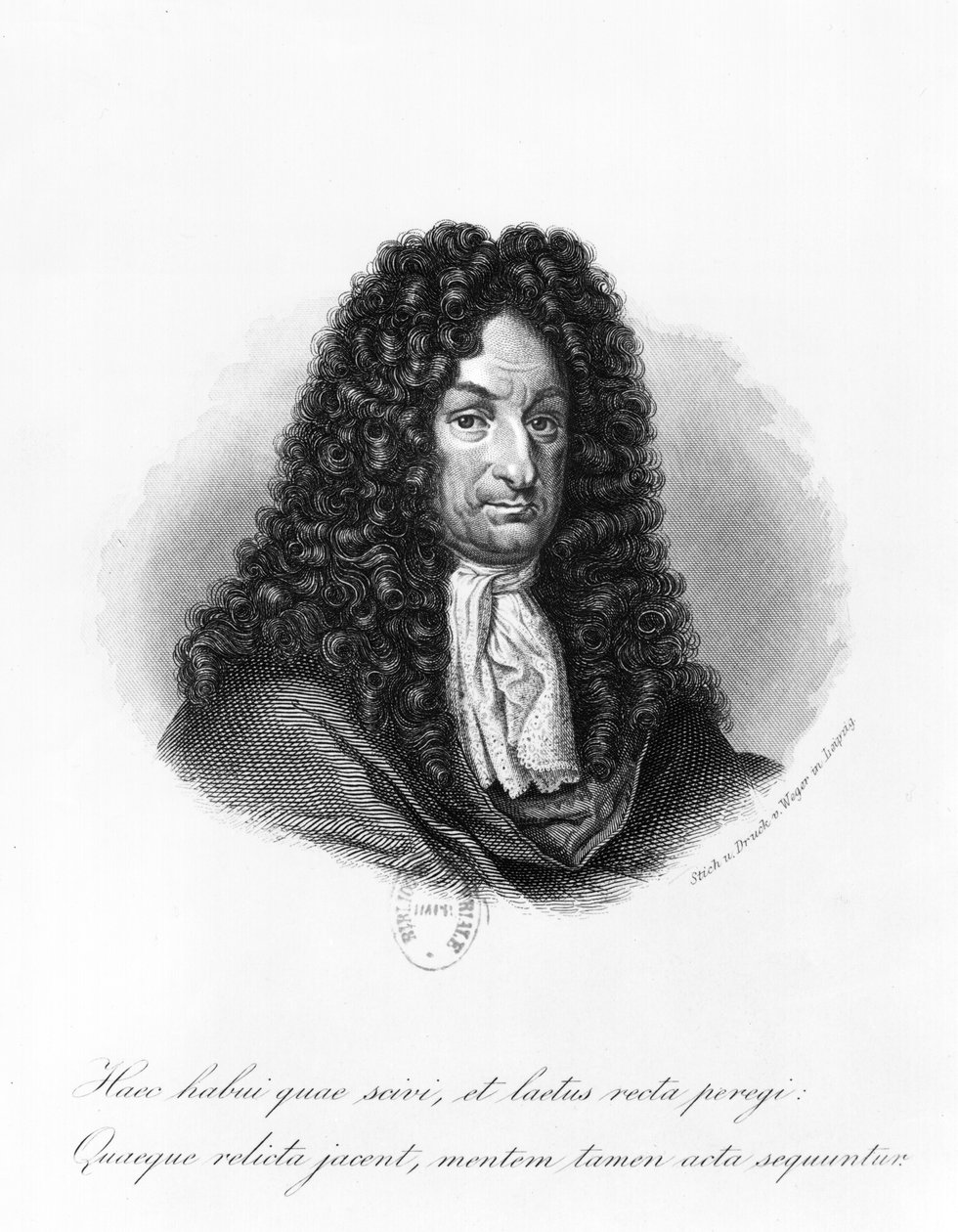 Portrét Gottfrieda Wilhelma (1646-1716) barona de Leibniz od German School