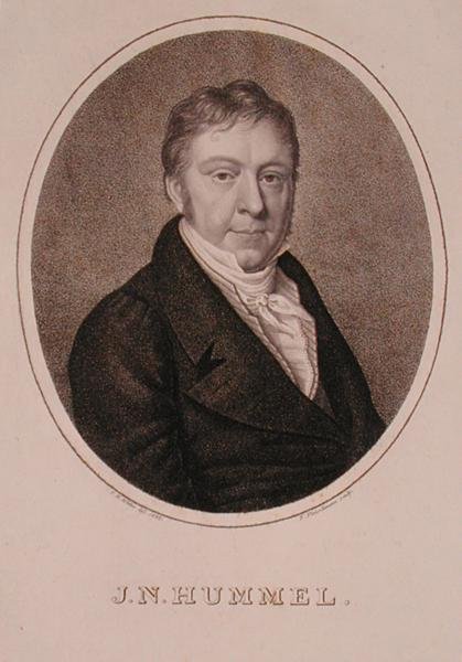 Portrét Johanna Nepomuka Hummela (1778-1837) ryl F. Fleischmann od German School