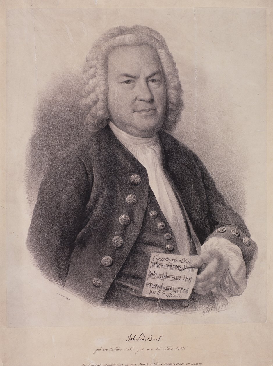 Portrét Johanna Sebastiana Bacha (1685-1750) vyryl F.G. Schlick, 1840 od German School