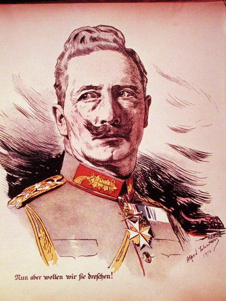 Portrét císaře Viléma II. (1859-1941) 1914 (barevné lito) od German School