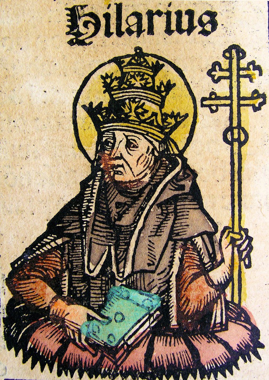 Portrét papeže Hilaria, publikovaný v Norimberské kronice, 1493 od German School