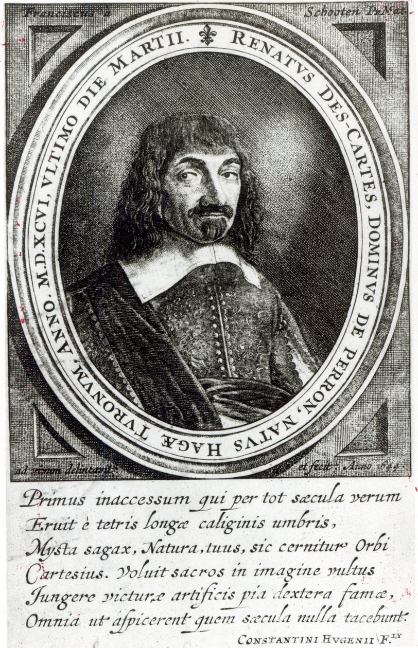 Portrét René Descartes, 1644 od German School