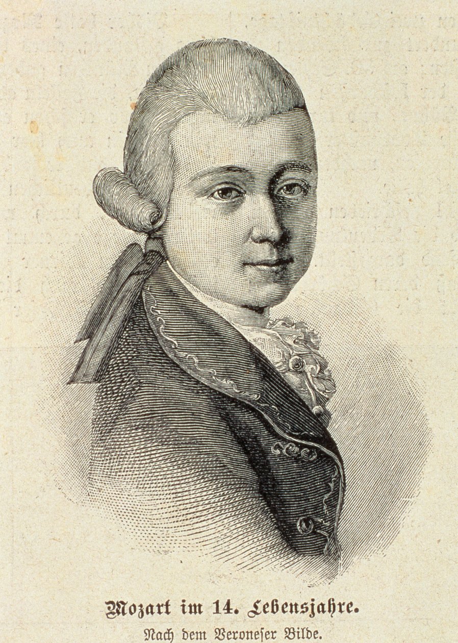 Portrét Wolfganga Amadea Mozarta (1756-1791) od German School