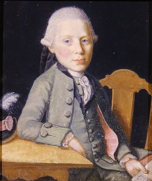 Portrét sedícího mladého muže s dopisem, asi 1750 (kvaš na papíře) od German School