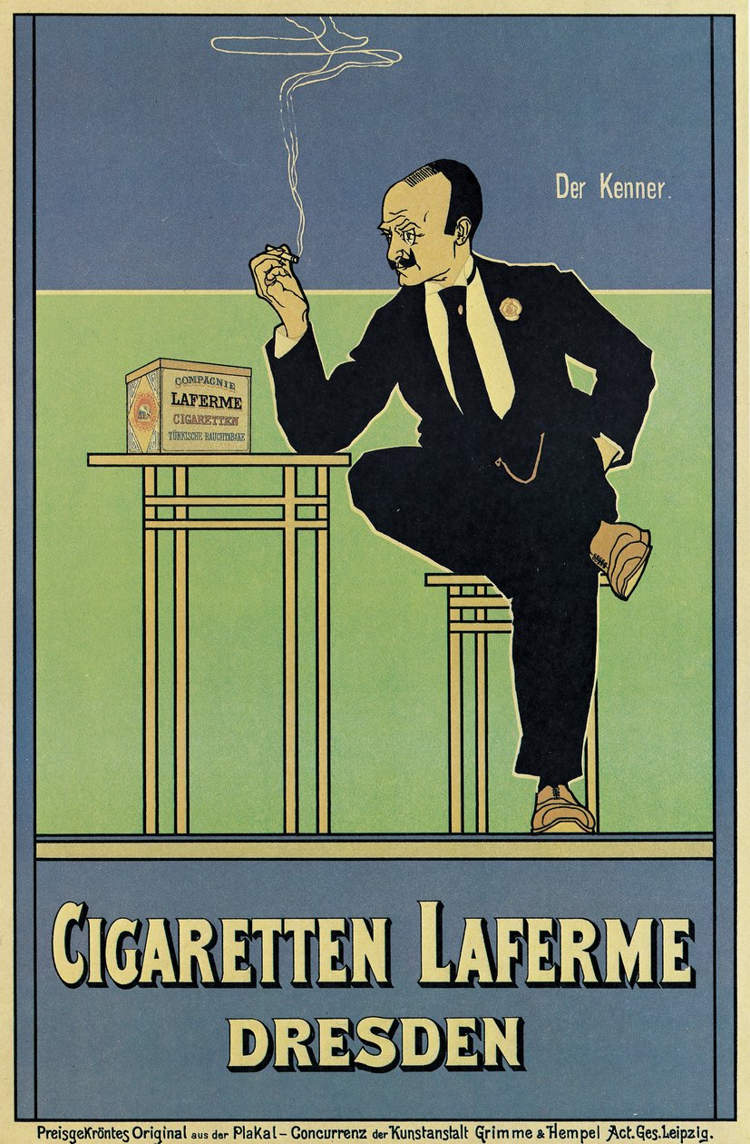Plakát propagující cigarety Laferme od German School
