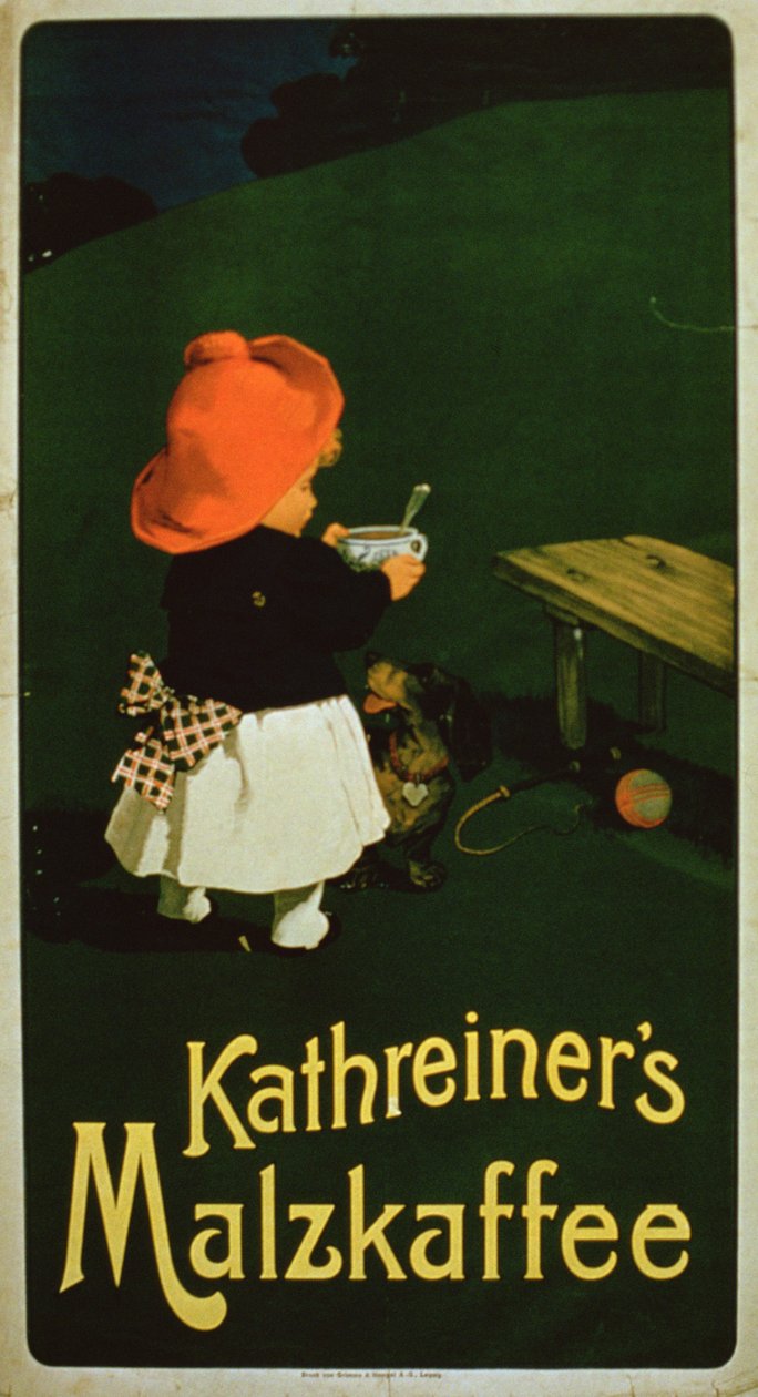 Plakátová reklama na kávu Kathreiners Malt Coffee od German School