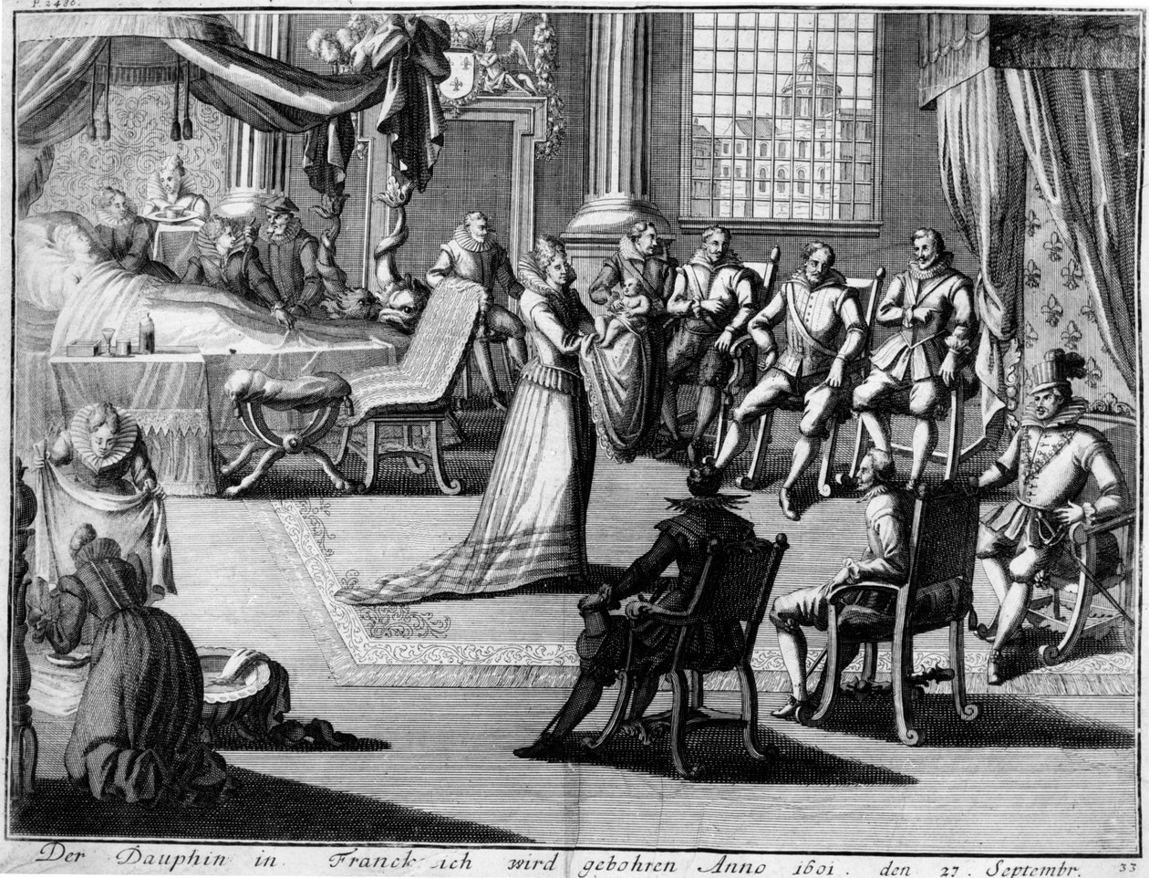 Představení dauphina jeho otci, králi Henrimu IV., ve Fontainebleau 27. září 1601. od German School