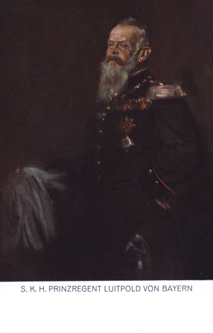 Bavorský princ regent Luitpold (barevná litografie) od German School