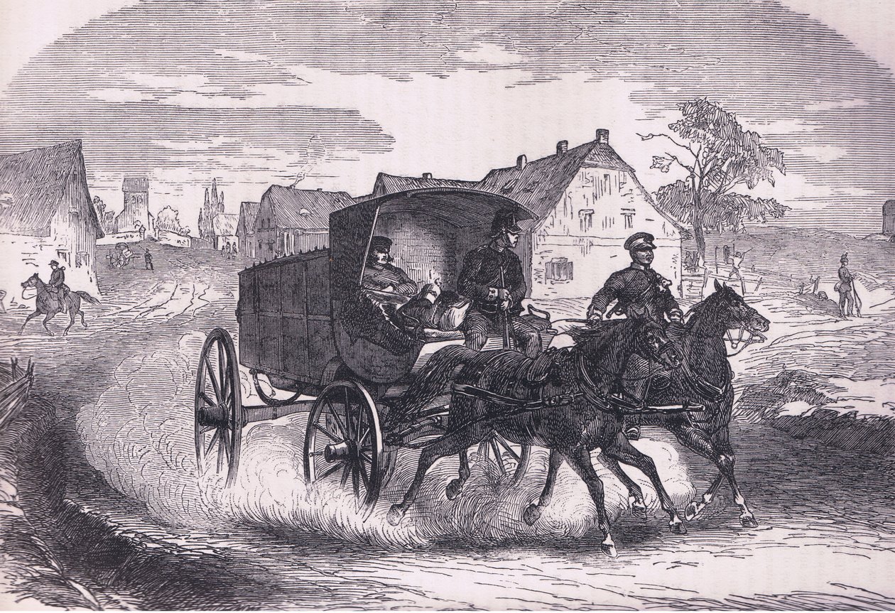 Pruská vojenská pošta, Cassells Historie války mezi Francií a Německem vydaná Cassell and Company Limited, kolem roku 1890 (litho) od German School