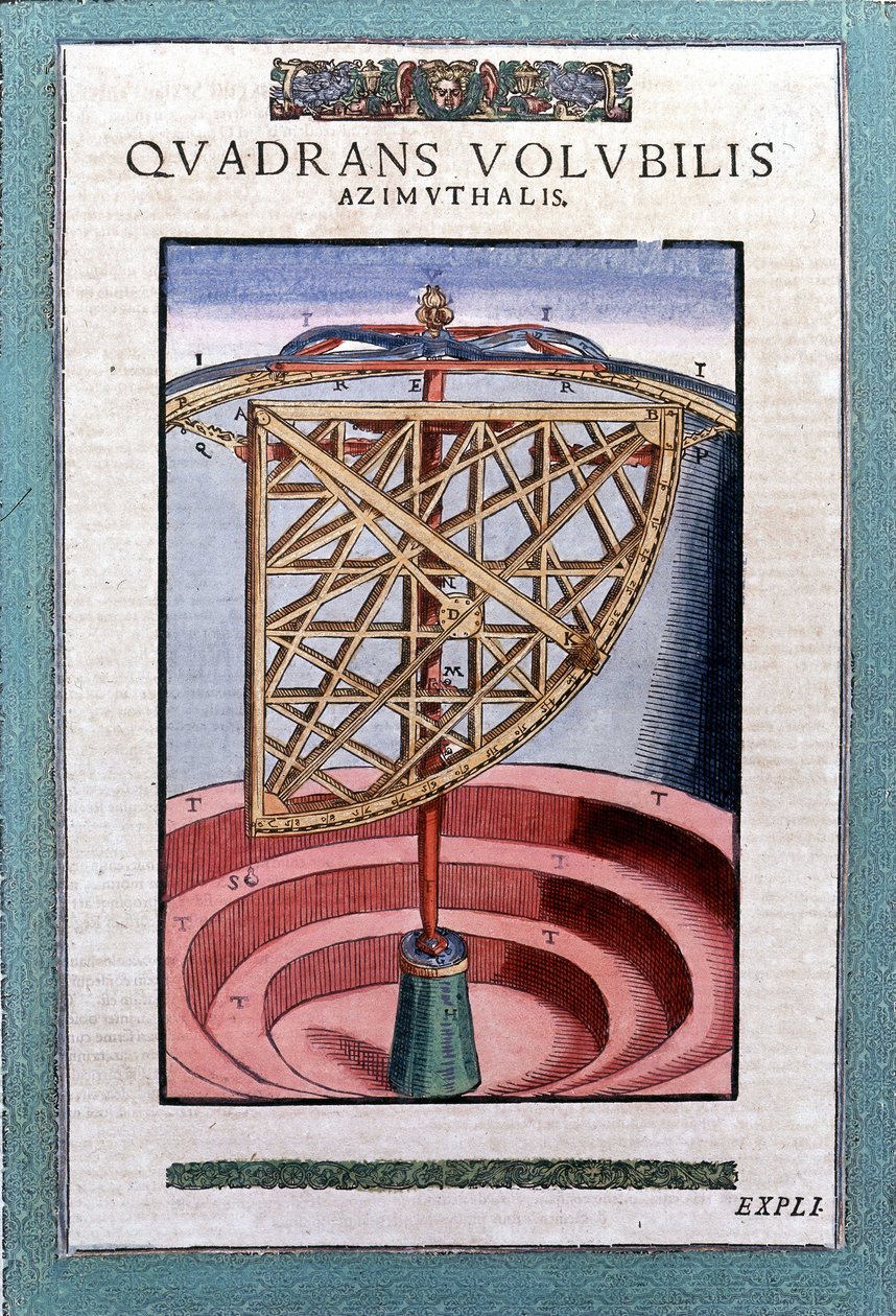 Azimutální zodiakální kvadrant v "stroji zavedené astronomie" od Tycha Braha (1546 - 1601), Wandsbecka od German School