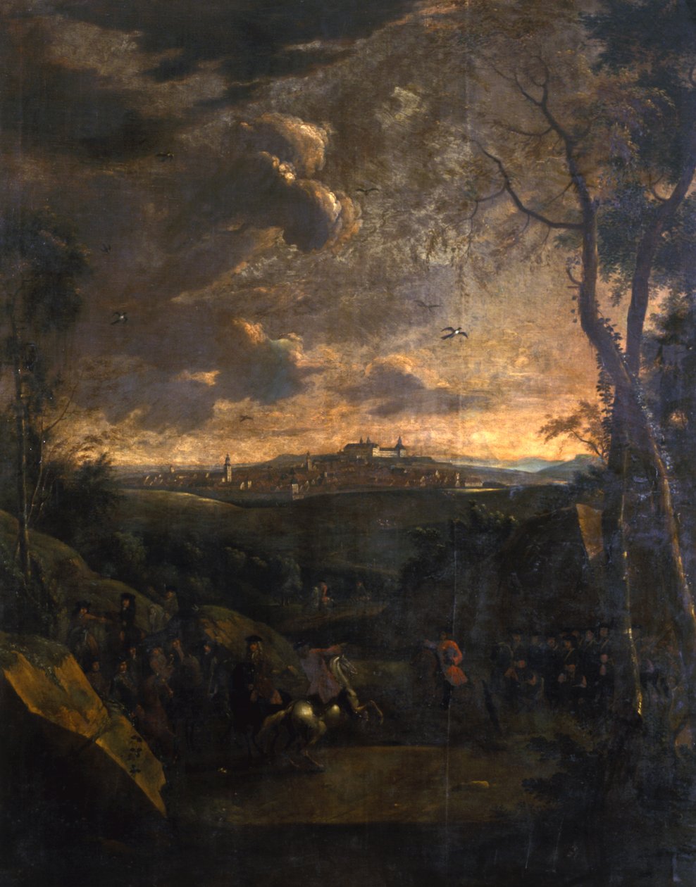 Jezdec před vyhlídkou na Gothu a hrad Friedenstein, 1751-1800 od German School