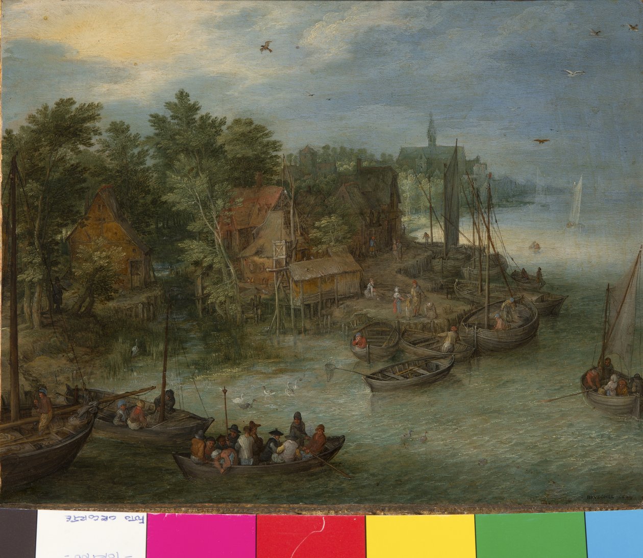 Říční krajina s přistáním, 1603 od German School