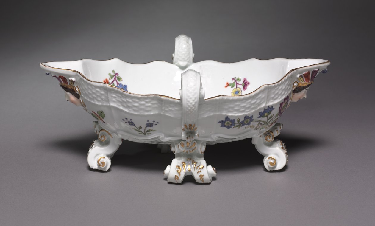 Sauceboat, vyrobený v Meissen Porcelain Factory, Německo, 1735-56 od German School