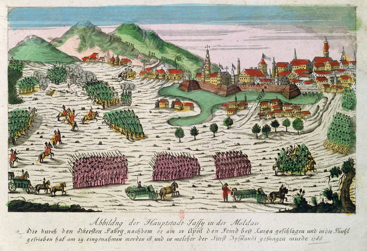 Obléhání a zajetí Jassy v roce 1788 ruskou armádou od German School