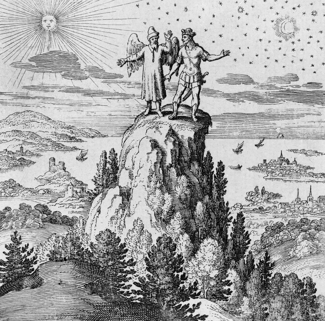 Duch a duše vedou prince z Musaeus Hermeticum od German School