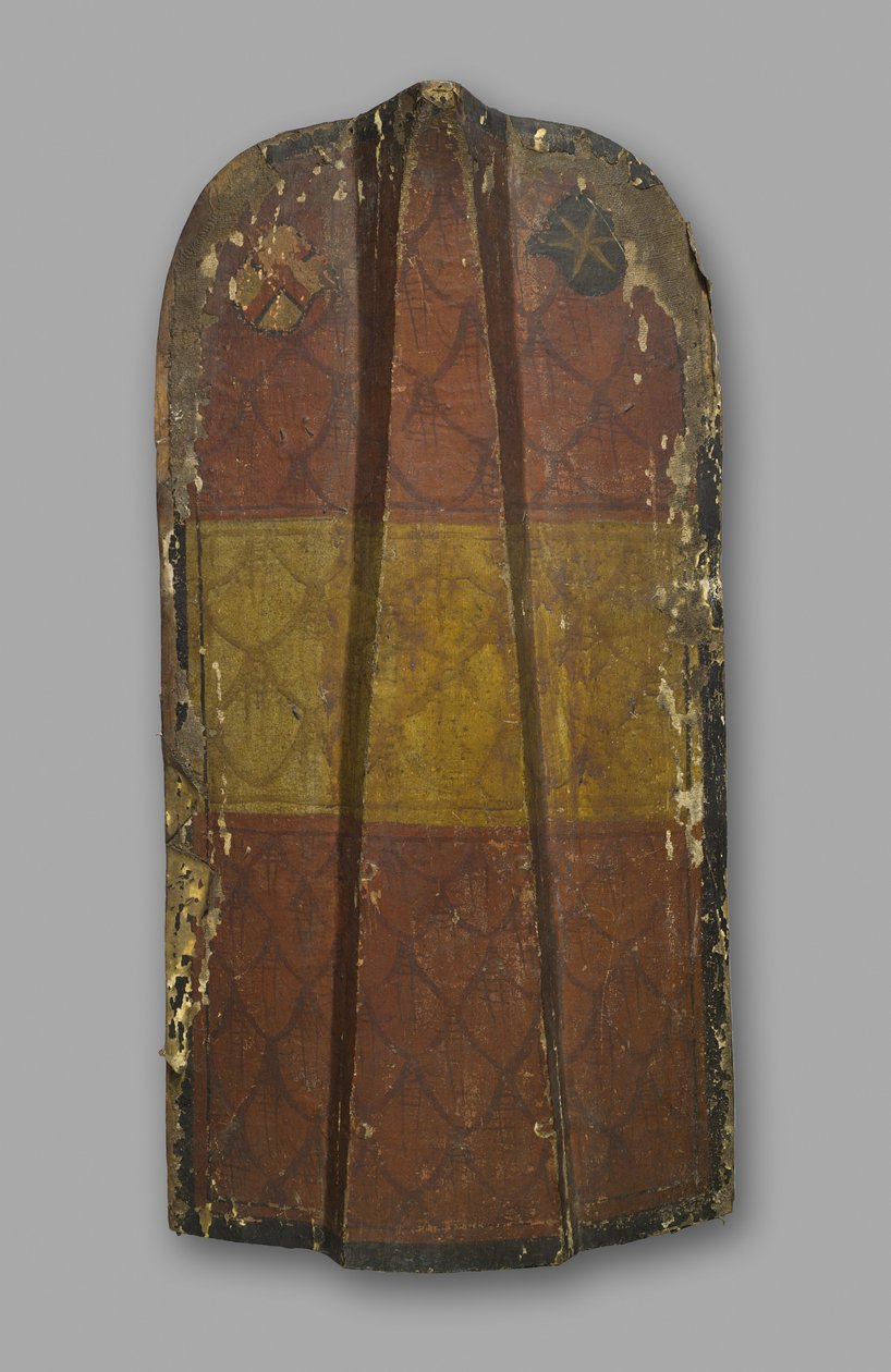 Standing pavise, Klausen, c.1480-90 (dřevo, železo a kančí kůže) od German School