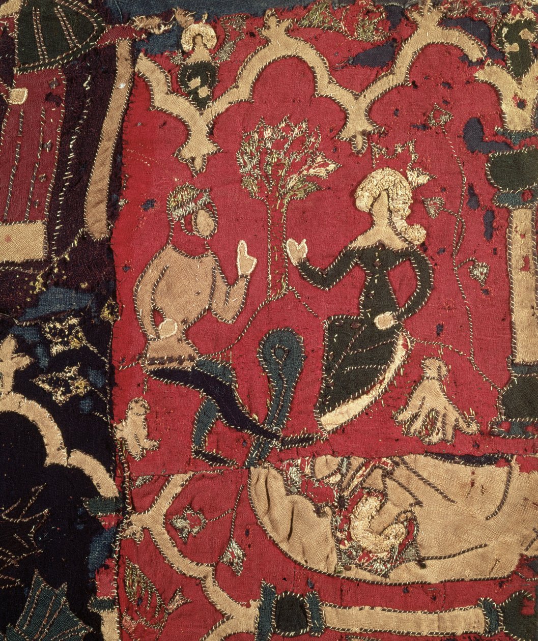 Pahýl zobrazující Tristana a Isoldu (textil) od German School
