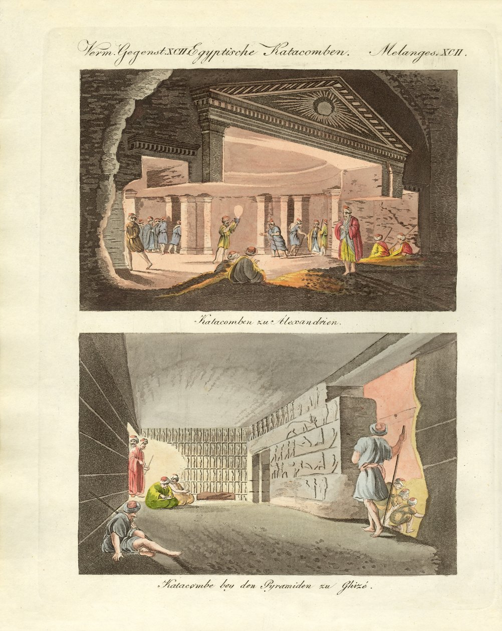 Podzemní kuriozity v Egyptě (barevné rytí) od German School