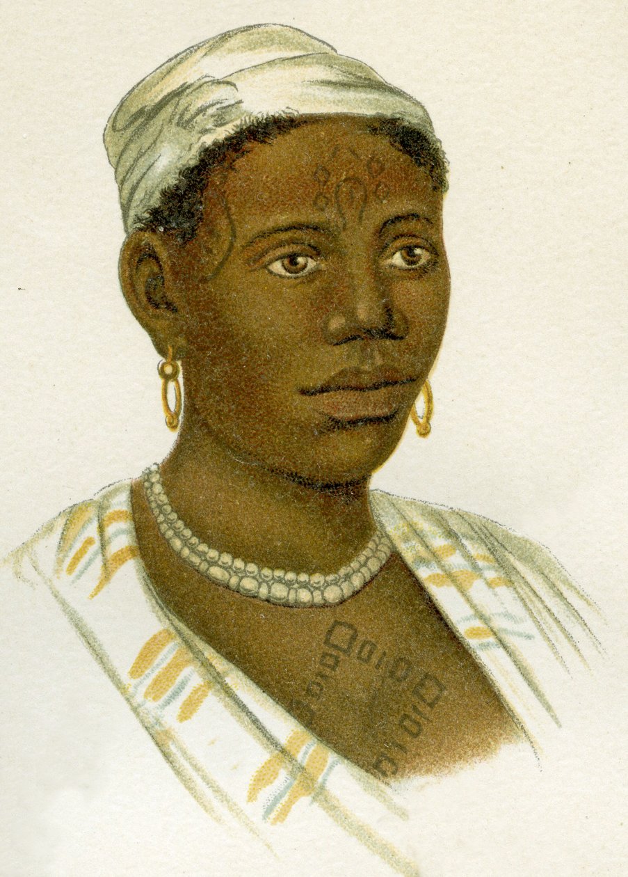Tetovaná Afričanka, 1894 od German School