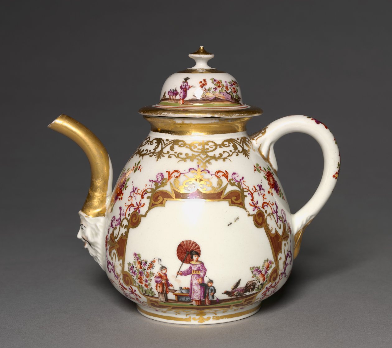 Čajová konvice, Míšeňská porcelánka, kolem 1723-24 od German School