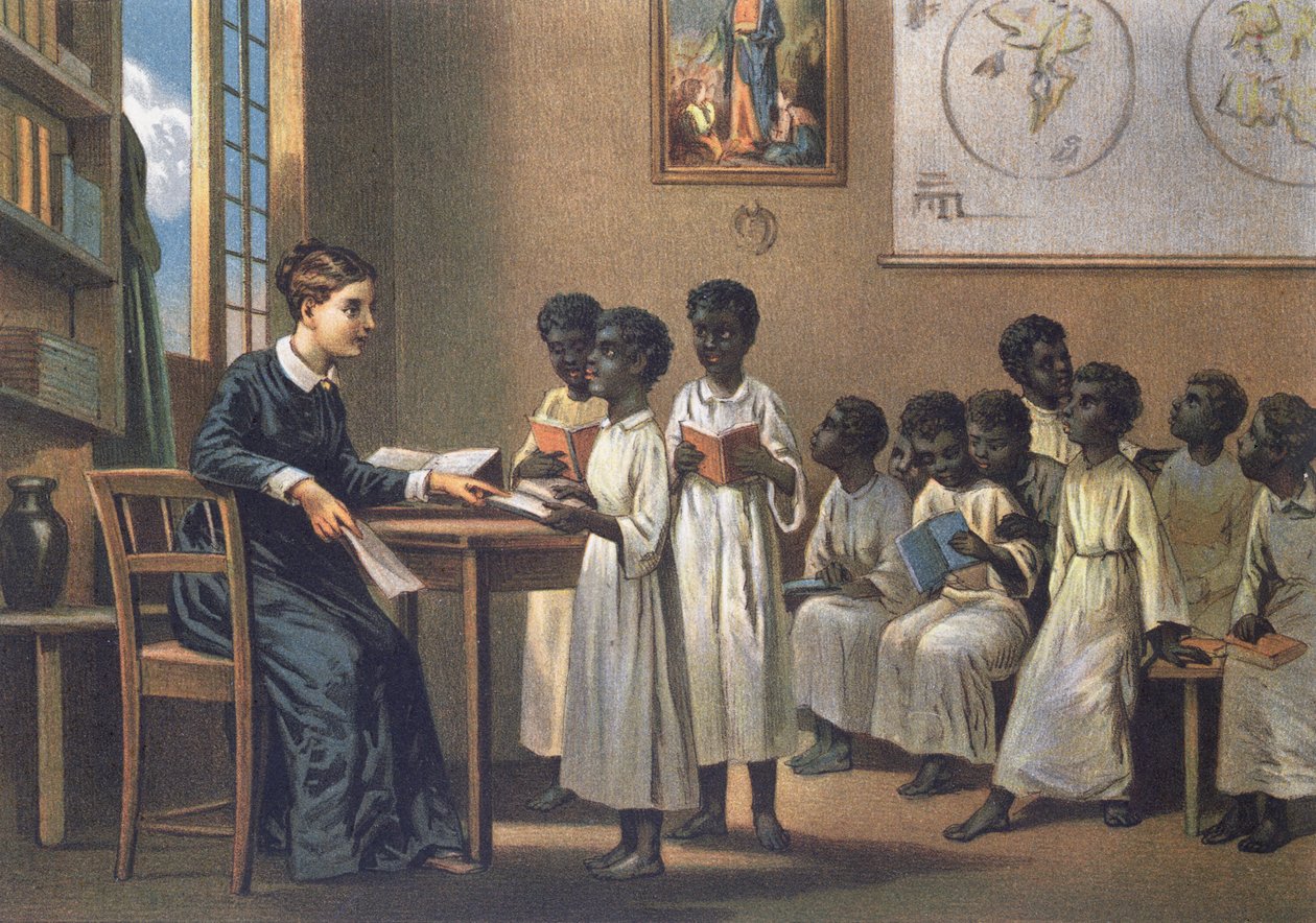 Učitel s žáky, 1880 od German School
