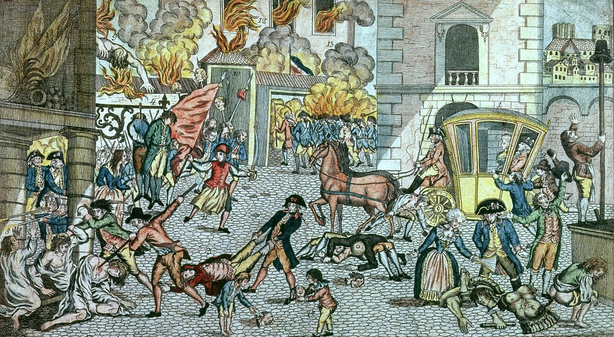 Strašná zvěrstva spáchaná v Paříži, 10. srpna 1792 od German School