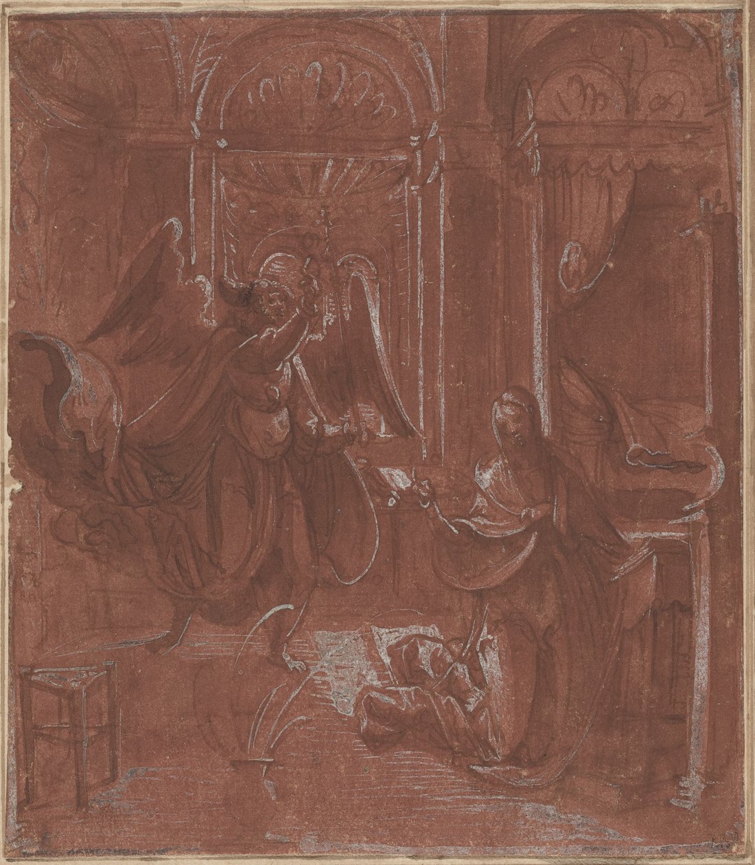 Zvěstování, asi 1520 (pero a tuš) od German School