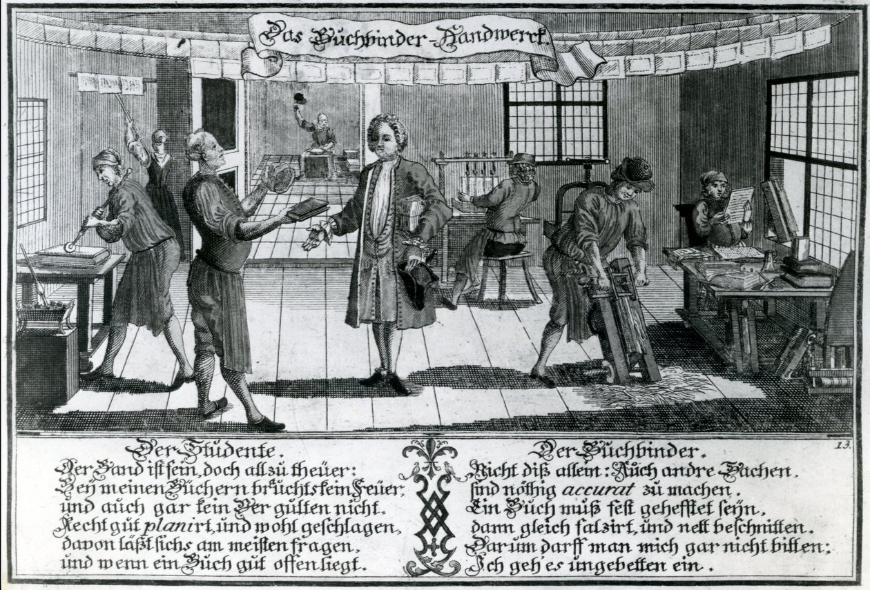 The Bookbinder (rytina) od German School