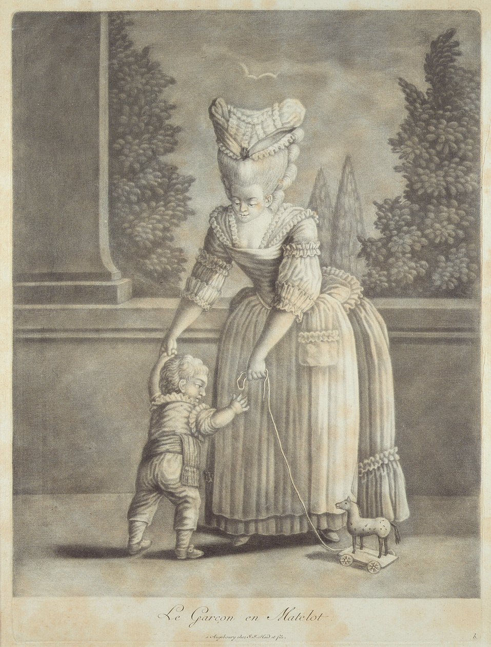 Chlapec v námořnickém obleku, vydal Johann Jakob Haid (1704-67) Augsburg (mezzotinta) od German School