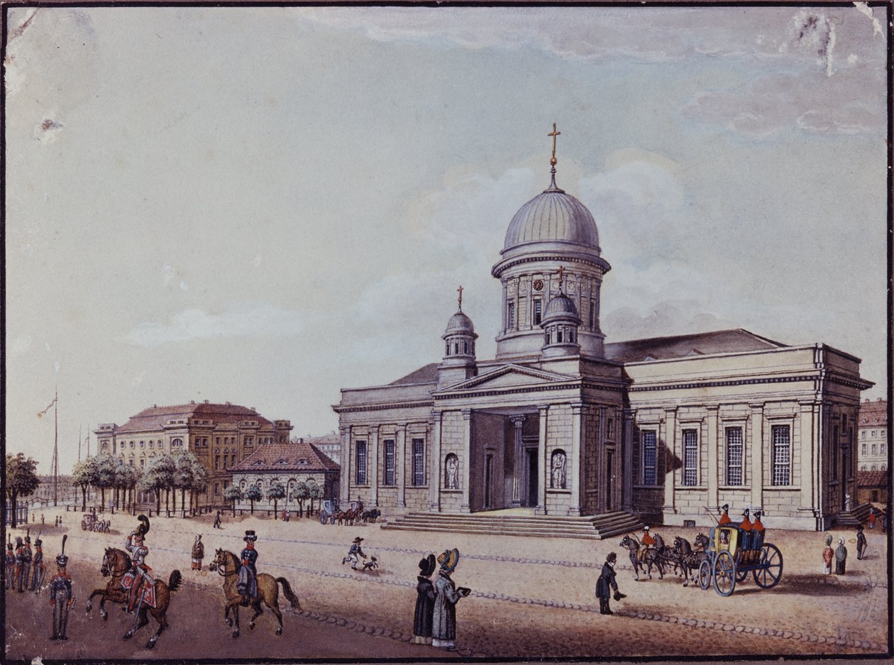 Zámek a katedrální kostel, Berlín (olej na kartě) od German School