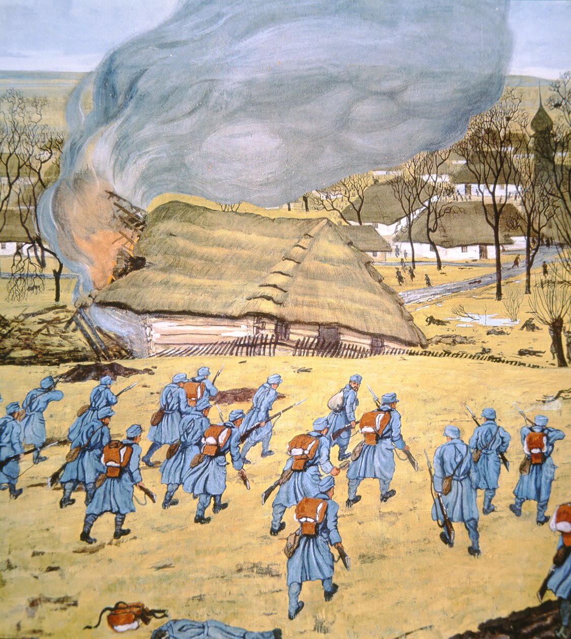 První rakousko-uherský pluk Landsturm zaútočil na srbskou vesnici Stady Korciyan, 22. od German School