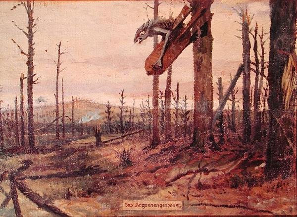 The Ghost of the Argonne Forests, cca 1914-18 (olej na plátně) od German School
