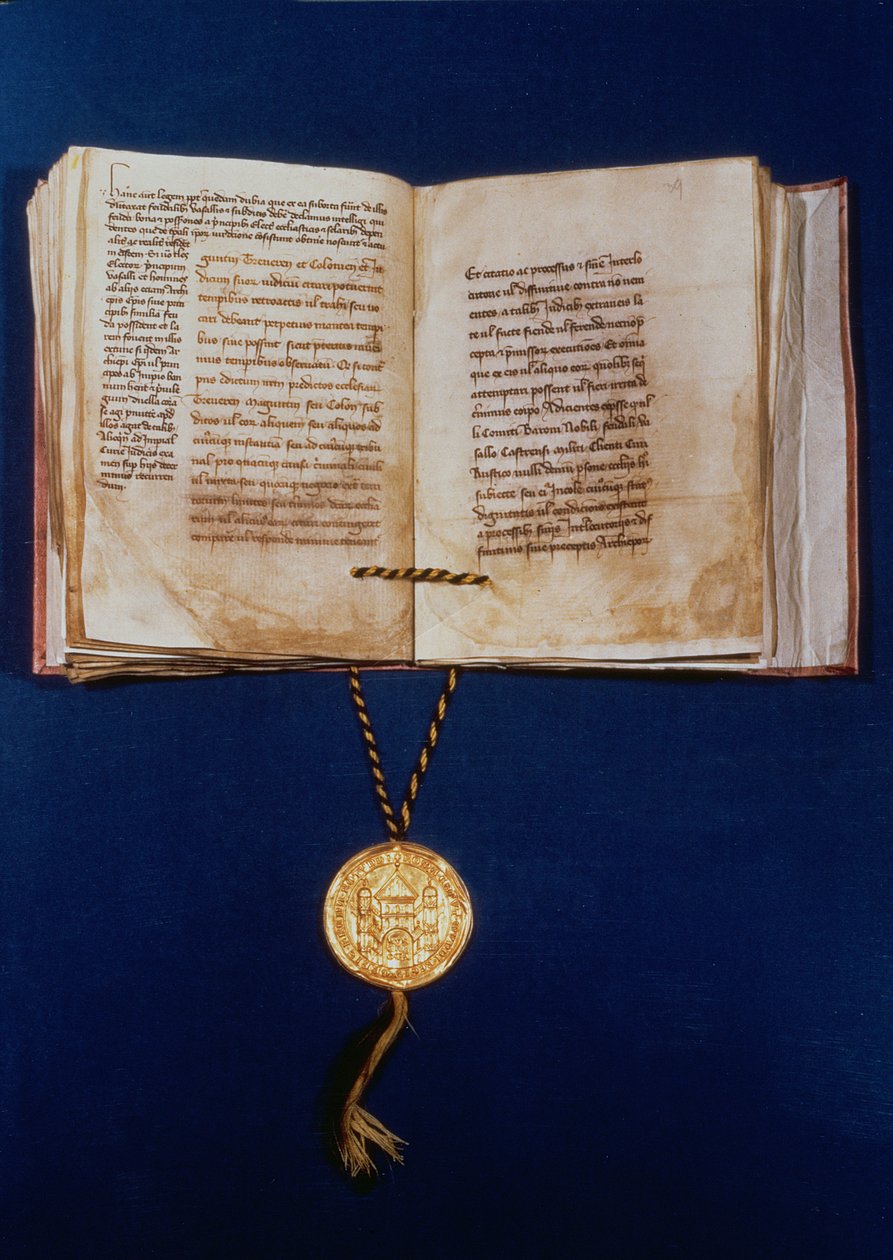 Zlatá bula Karla IV., císaře Svaté říše římské, 1400 (vellum a zlato) od German School