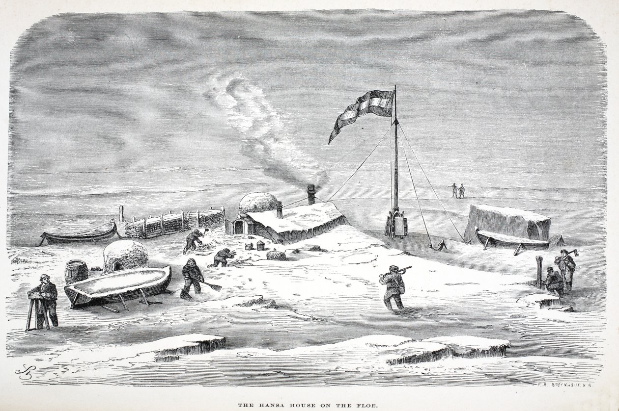 Hanzovní dům na floe, hospoda. Londýn 1874 od German School