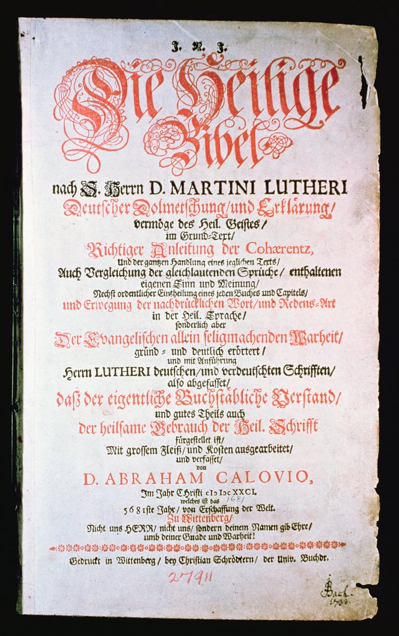 Bible svatá, sv. I., 1681 od German School